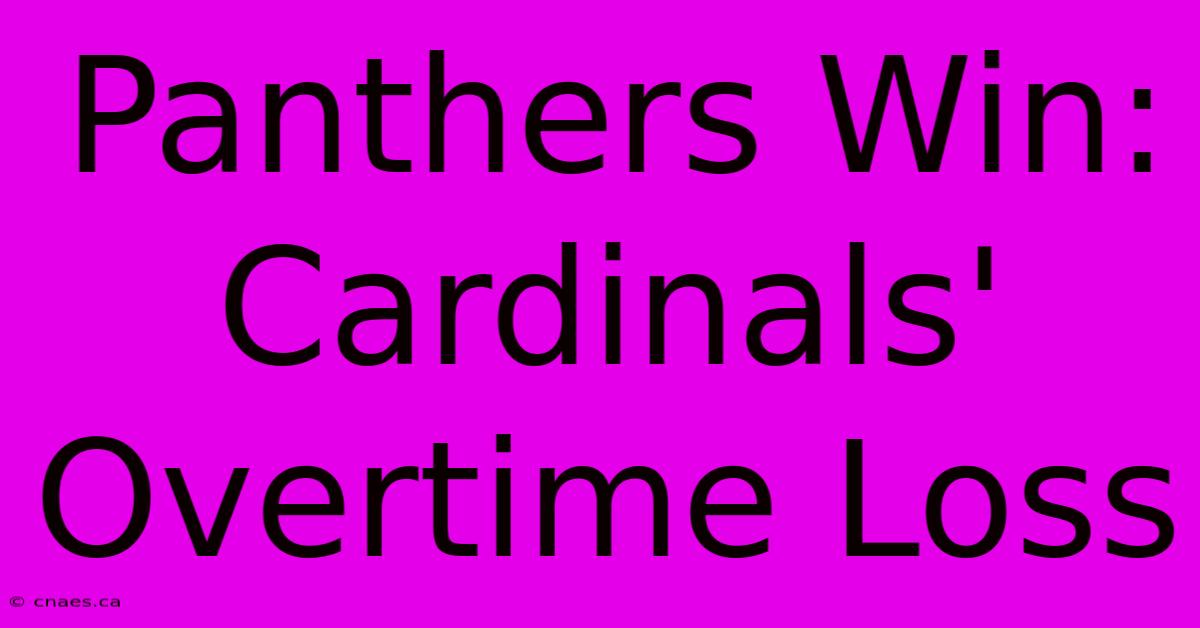 Panthers Win: Cardinals' Overtime Loss