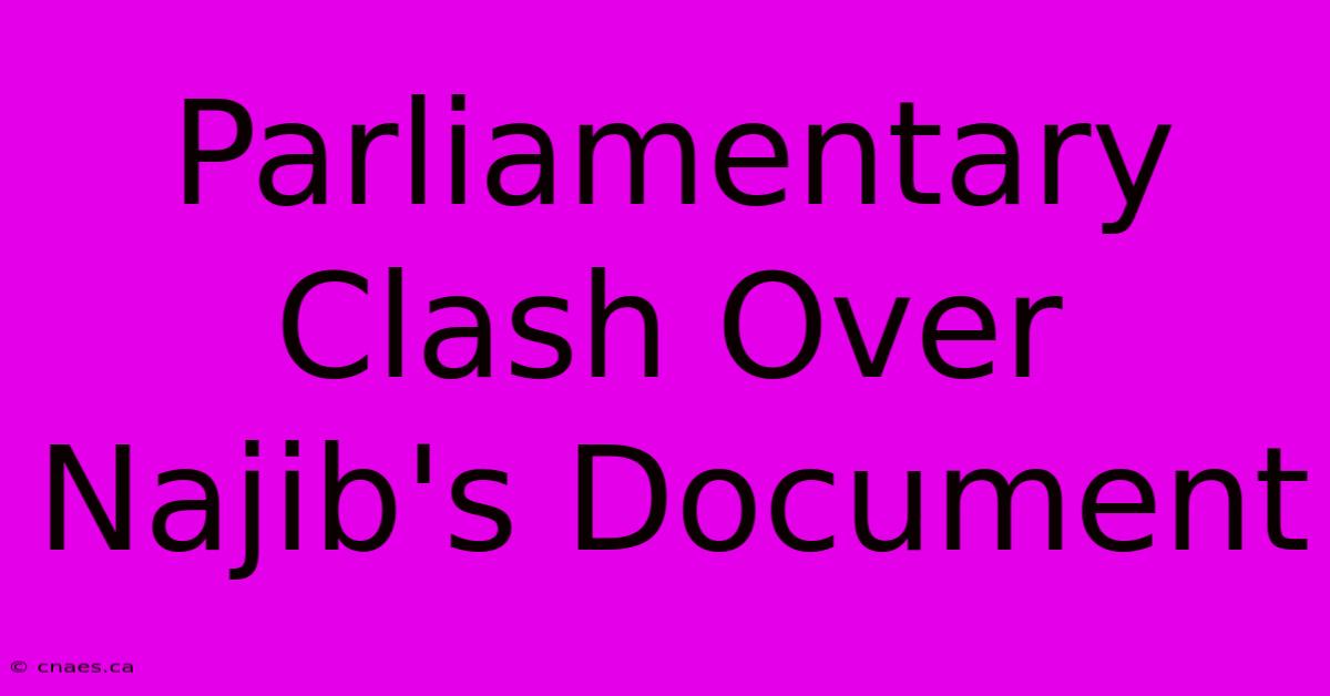 Parliamentary Clash Over Najib's Document