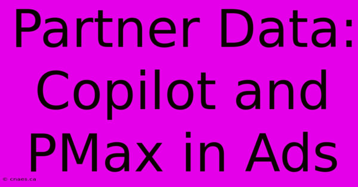 Partner Data: Copilot And PMax In Ads