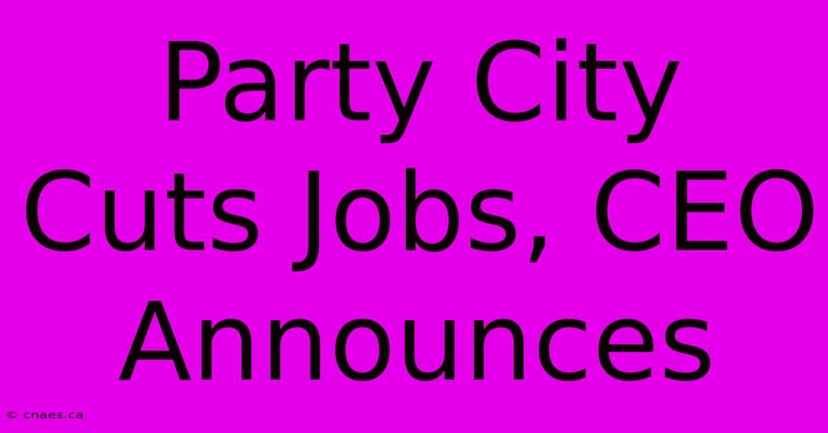 Party City Cuts Jobs, CEO Announces