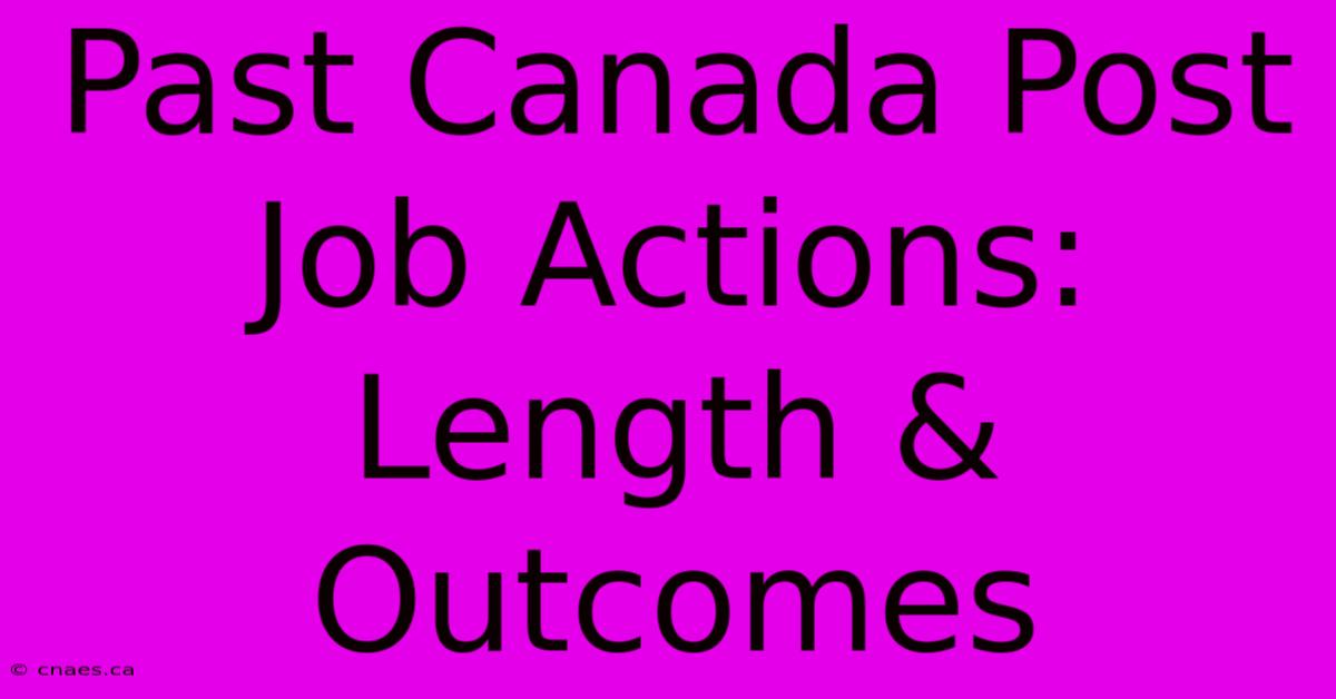 Past Canada Post Job Actions: Length & Outcomes