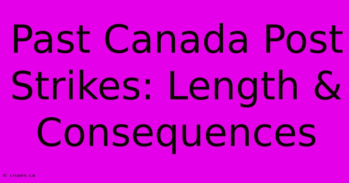 Past Canada Post Strikes: Length & Consequences 