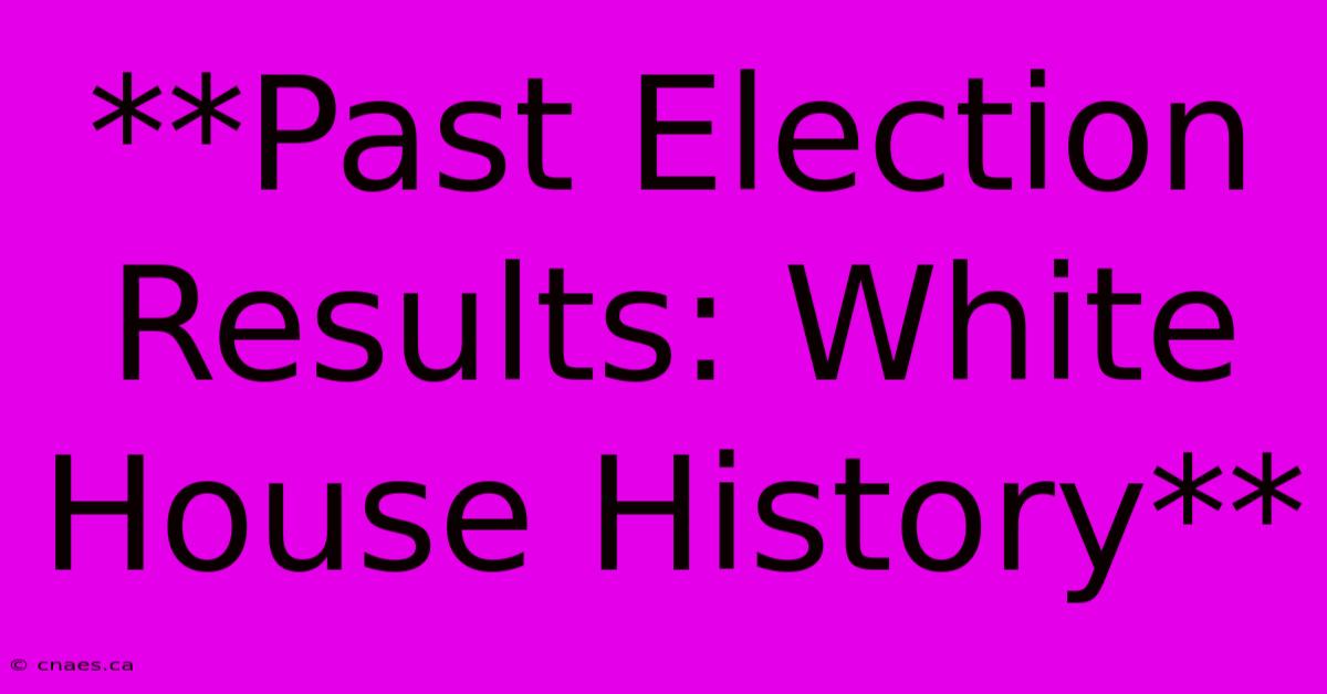 **Past Election Results: White House History**