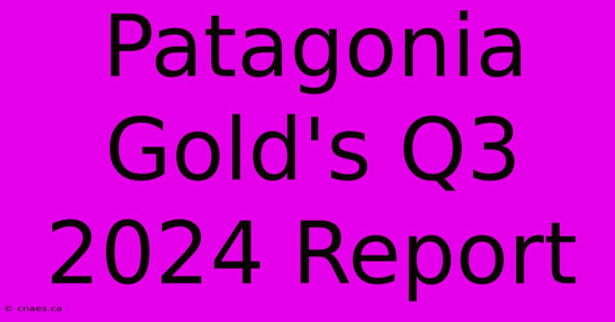 Patagonia Gold's Q3 2024 Report