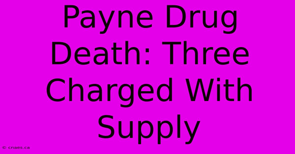 Payne Drug Death: Three Charged With Supply 