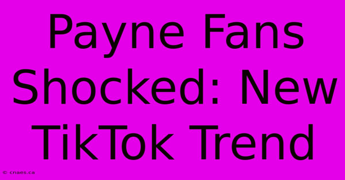 Payne Fans Shocked: New TikTok Trend