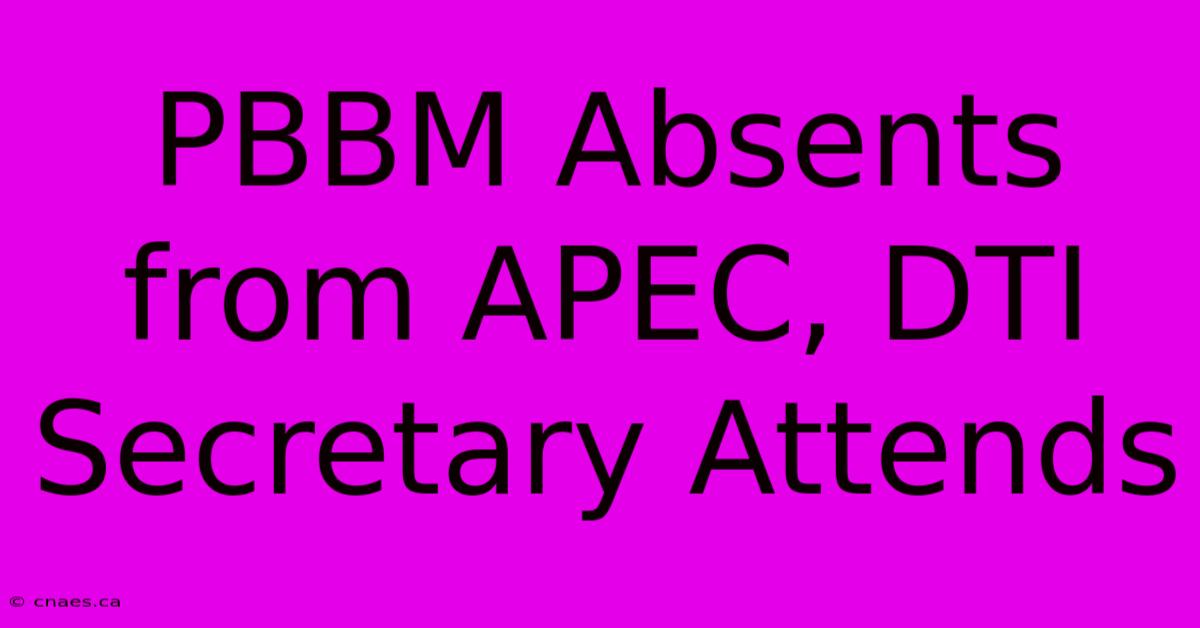 PBBM Absents From APEC, DTI Secretary Attends 