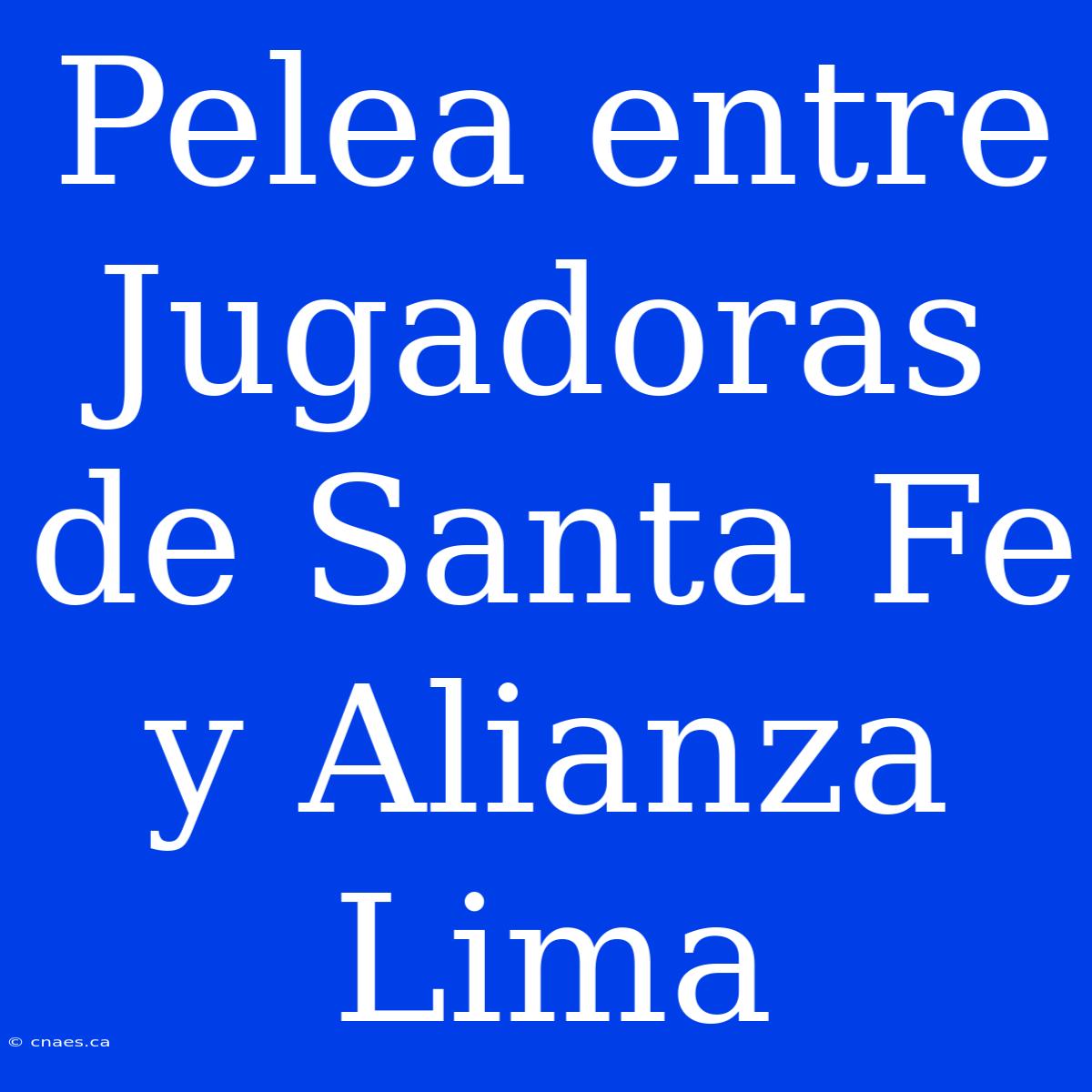 Pelea Entre Jugadoras De Santa Fe Y Alianza Lima