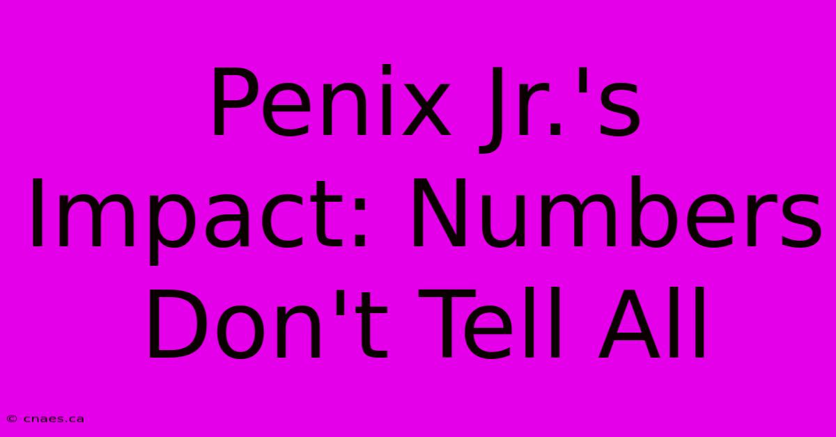 Penix Jr.'s Impact: Numbers Don't Tell All