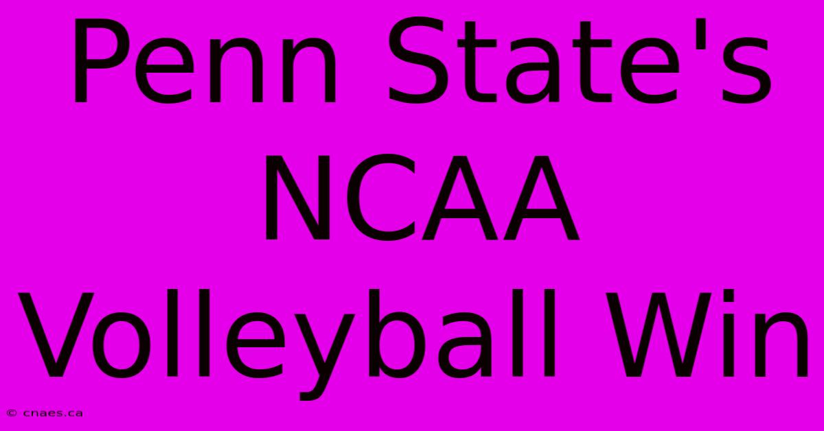 Penn State's NCAA Volleyball Win