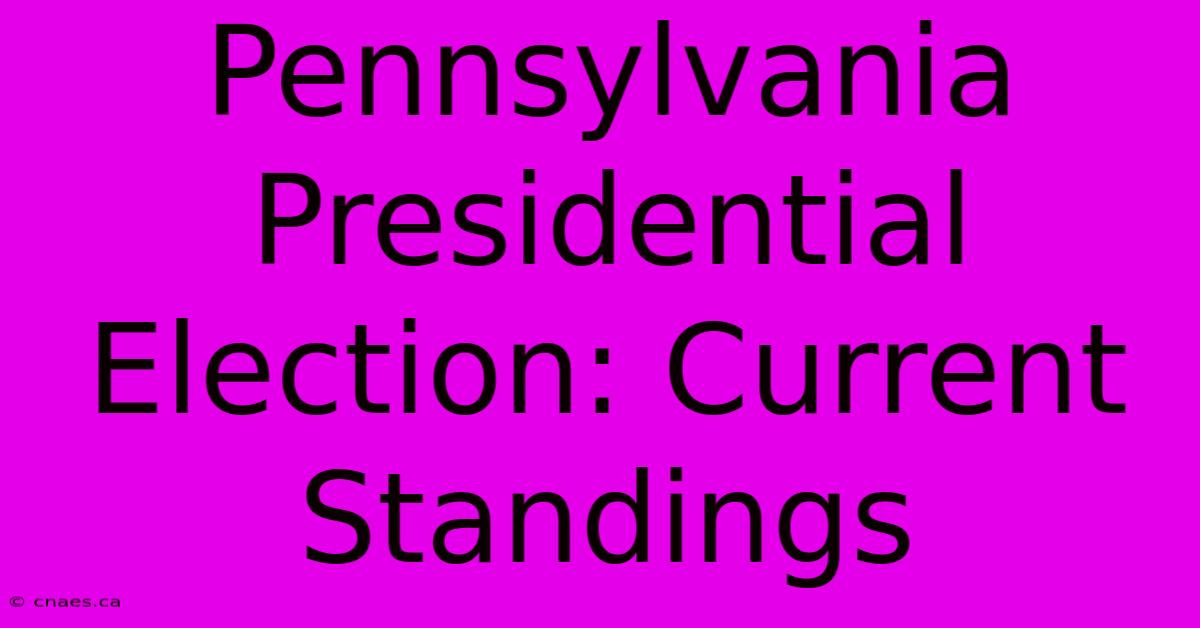 Pennsylvania Presidential Election: Current Standings 