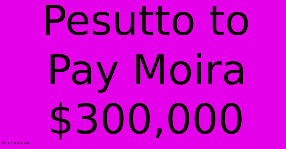 Pesutto To Pay Moira $300,000