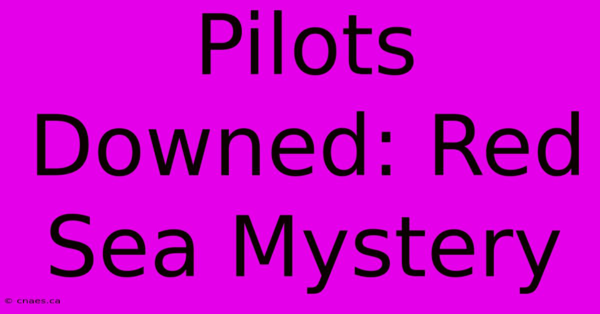 Pilots Downed: Red Sea Mystery