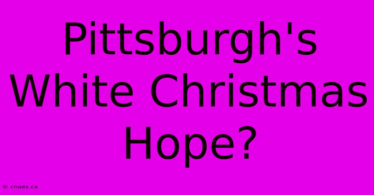 Pittsburgh's White Christmas Hope?