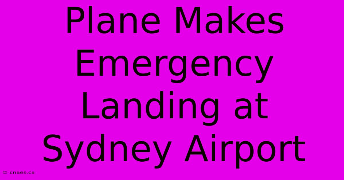 Plane Makes Emergency Landing At Sydney Airport 