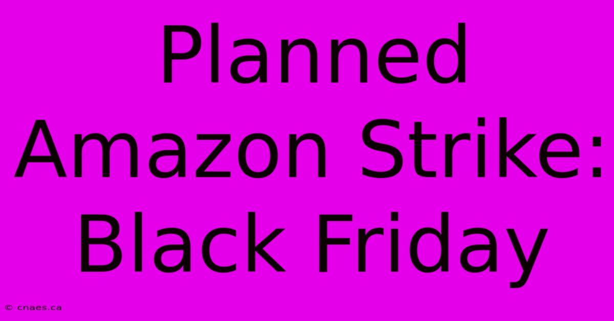 Planned Amazon Strike: Black Friday