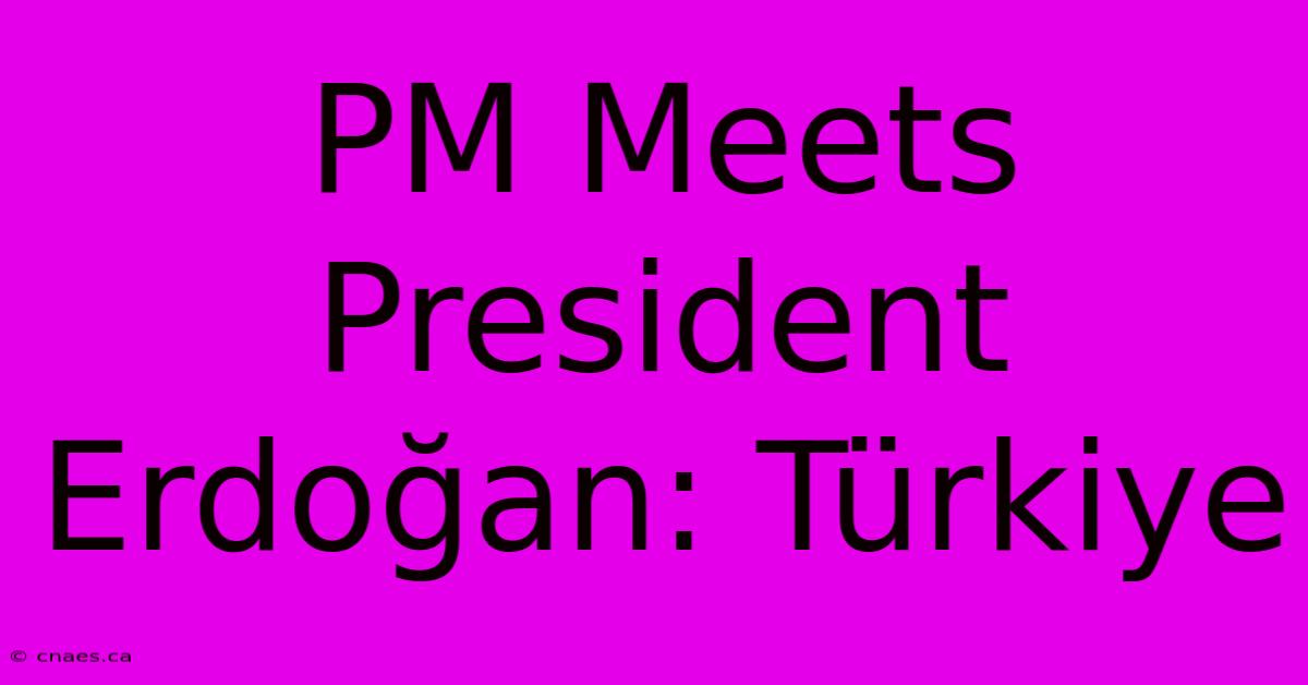 PM Meets President Erdoğan: Türkiye 