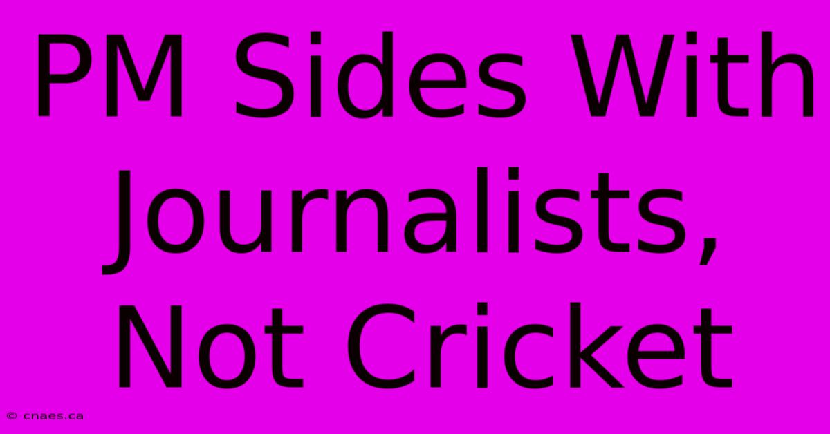 PM Sides With Journalists, Not Cricket