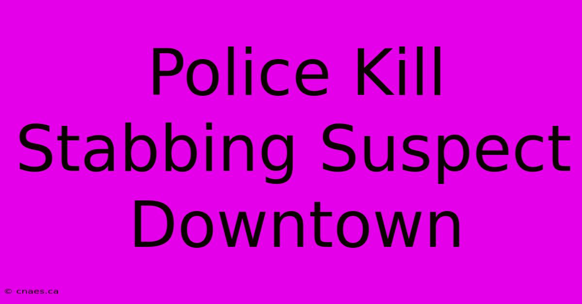 Police Kill Stabbing Suspect Downtown