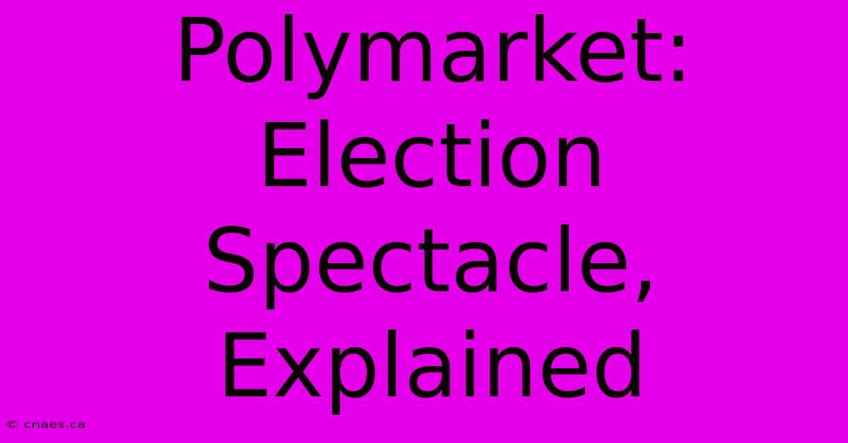 Polymarket: Election Spectacle, Explained 