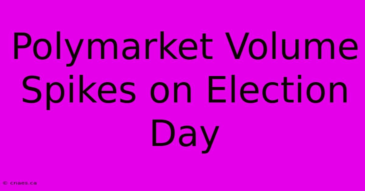 Polymarket Volume Spikes On Election Day