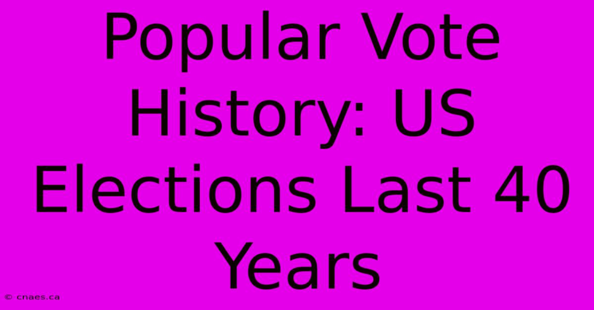 Popular Vote History: US Elections Last 40 Years