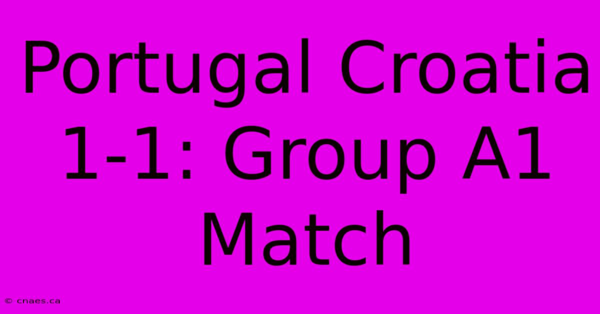 Portugal Croatia 1-1: Group A1 Match