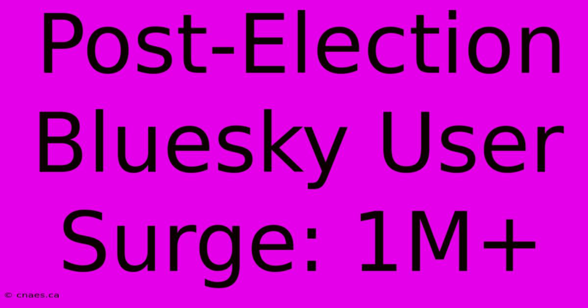 Post-Election Bluesky User Surge: 1M+