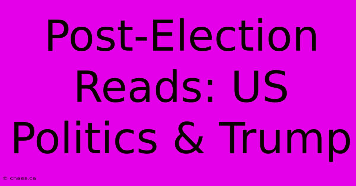 Post-Election Reads: US Politics & Trump