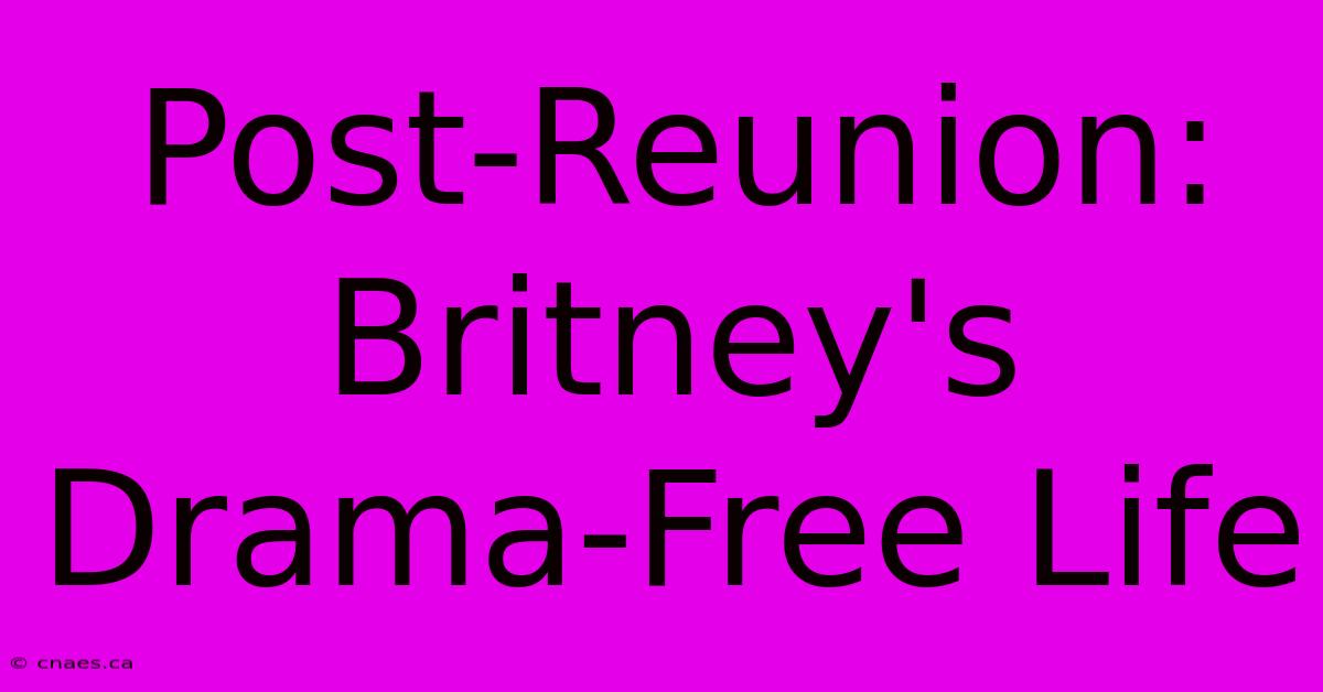 Post-Reunion: Britney's Drama-Free Life