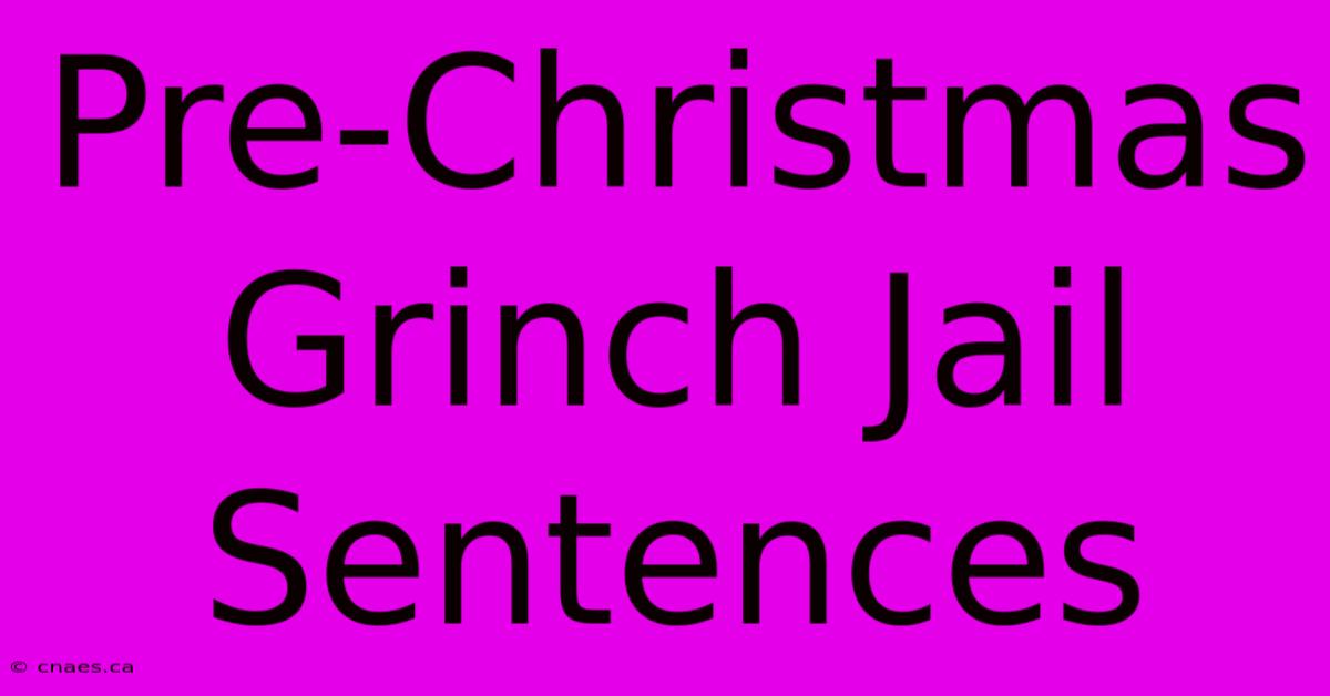 Pre-Christmas Grinch Jail Sentences