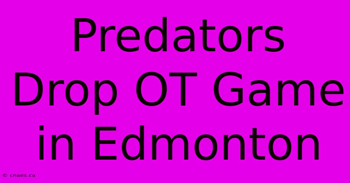 Predators Drop OT Game In Edmonton