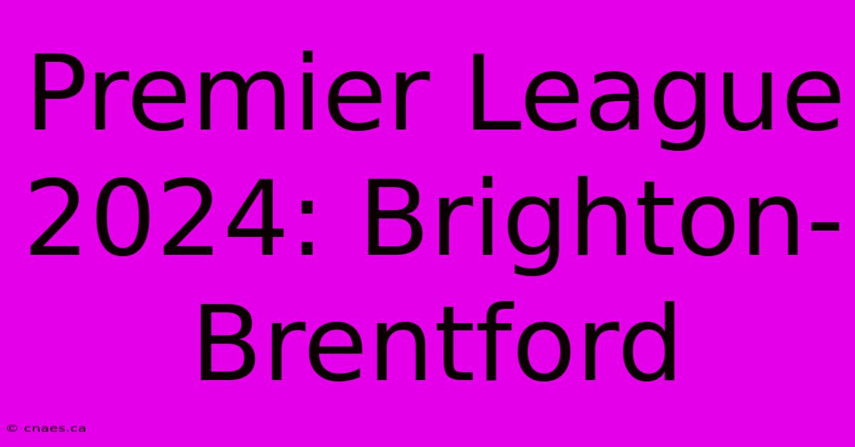 Premier League 2024: Brighton-Brentford