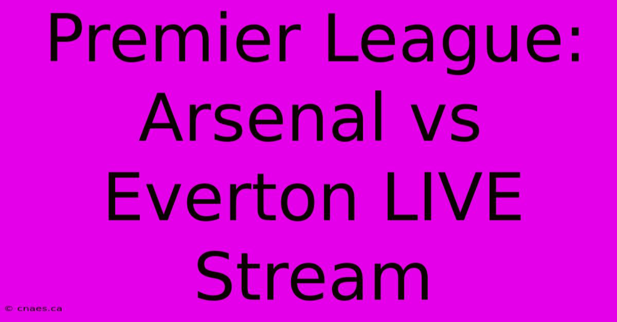 Premier League: Arsenal Vs Everton LIVE Stream