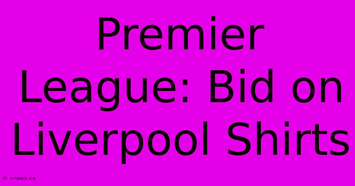 Premier League: Bid On Liverpool Shirts