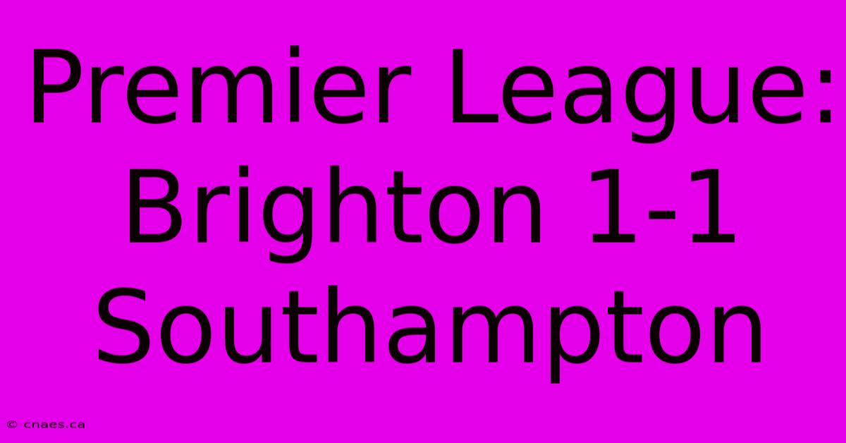 Premier League: Brighton 1-1 Southampton