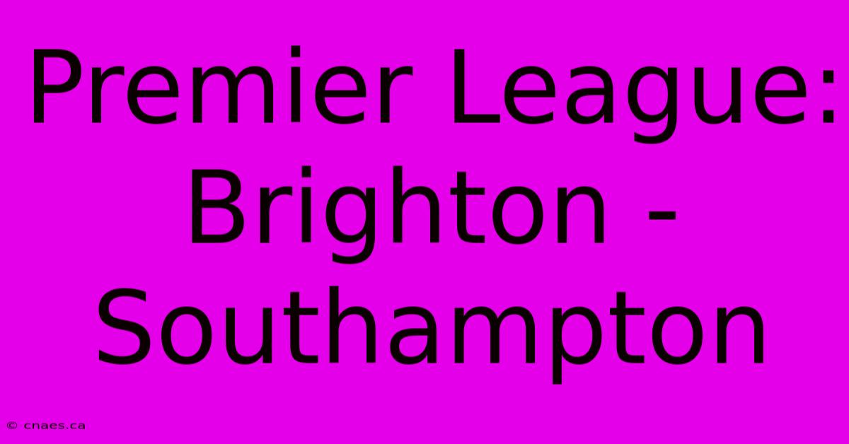 Premier League: Brighton - Southampton