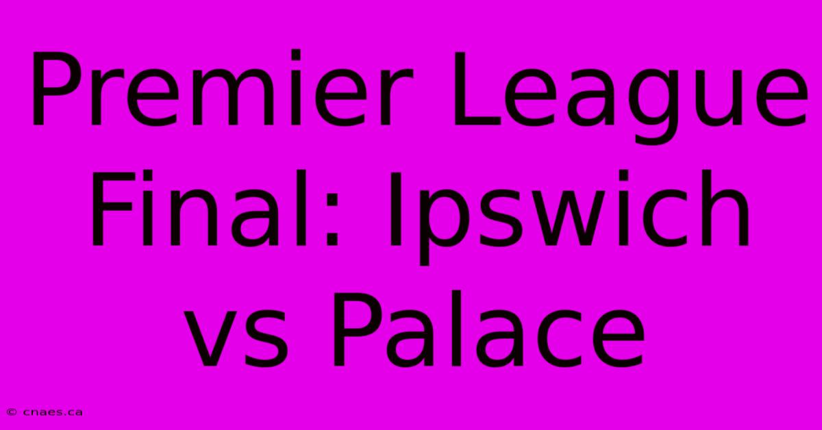 Premier League Final: Ipswich Vs Palace