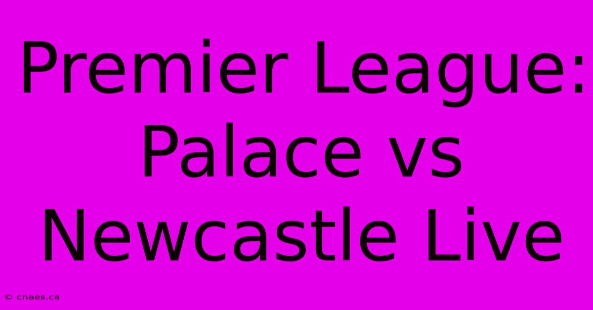 Premier League: Palace Vs Newcastle Live