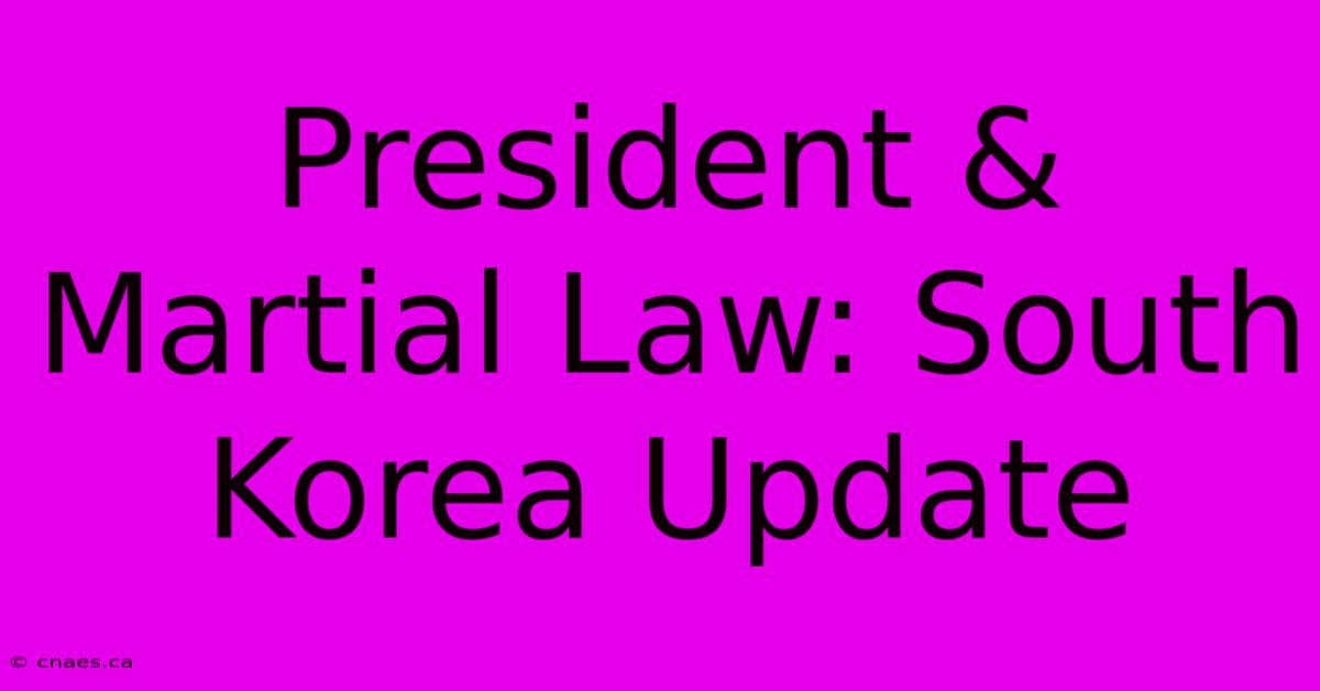 President & Martial Law: South Korea Update