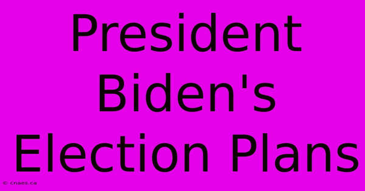 President Biden's Election Plans