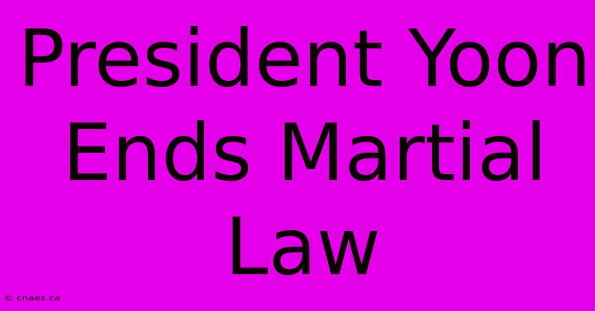 President Yoon Ends Martial Law