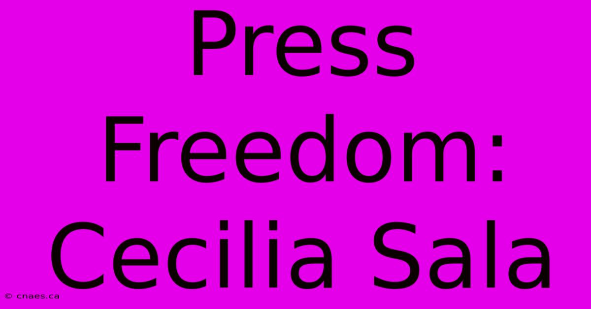 Press Freedom:  Cecilia Sala