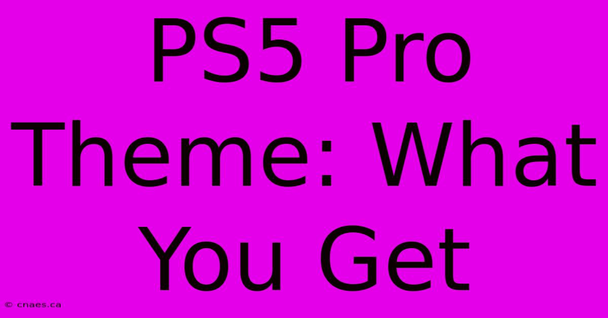 PS5 Pro Theme: What You Get