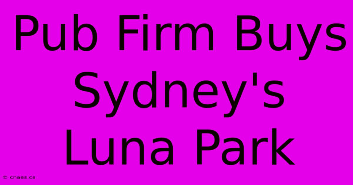 Pub Firm Buys Sydney's Luna Park