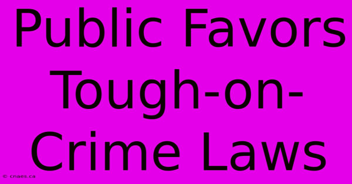 Public Favors Tough-on-Crime Laws 