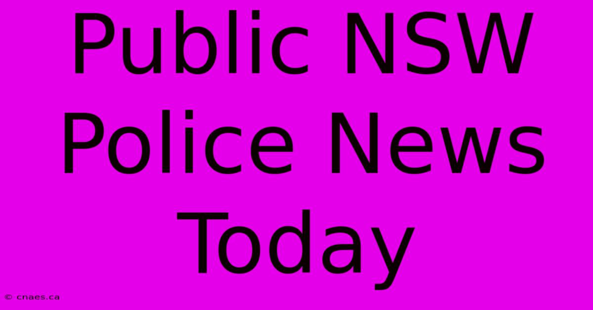 Public NSW Police News Today