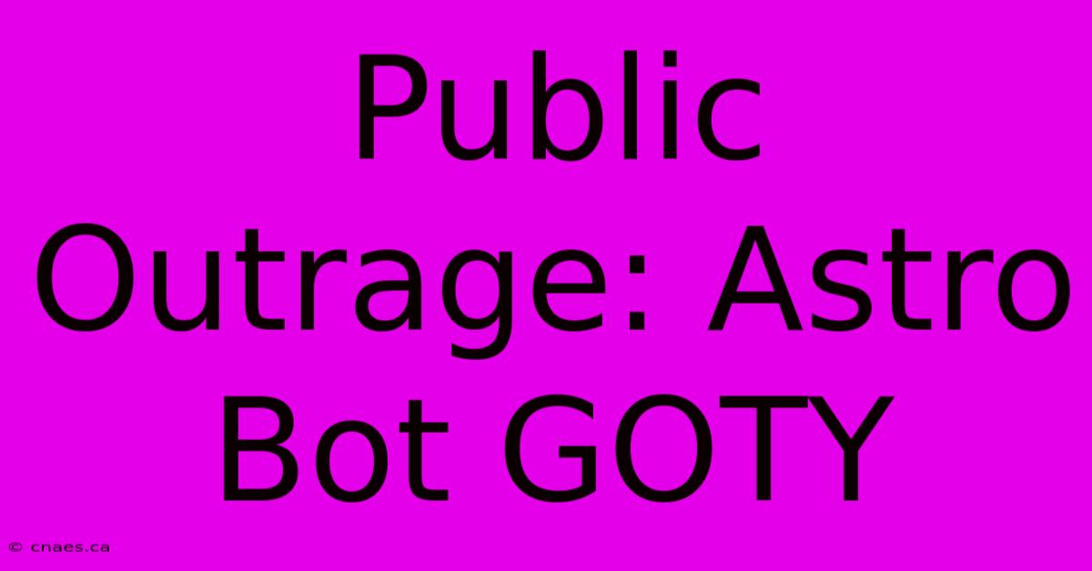 Public Outrage: Astro Bot GOTY