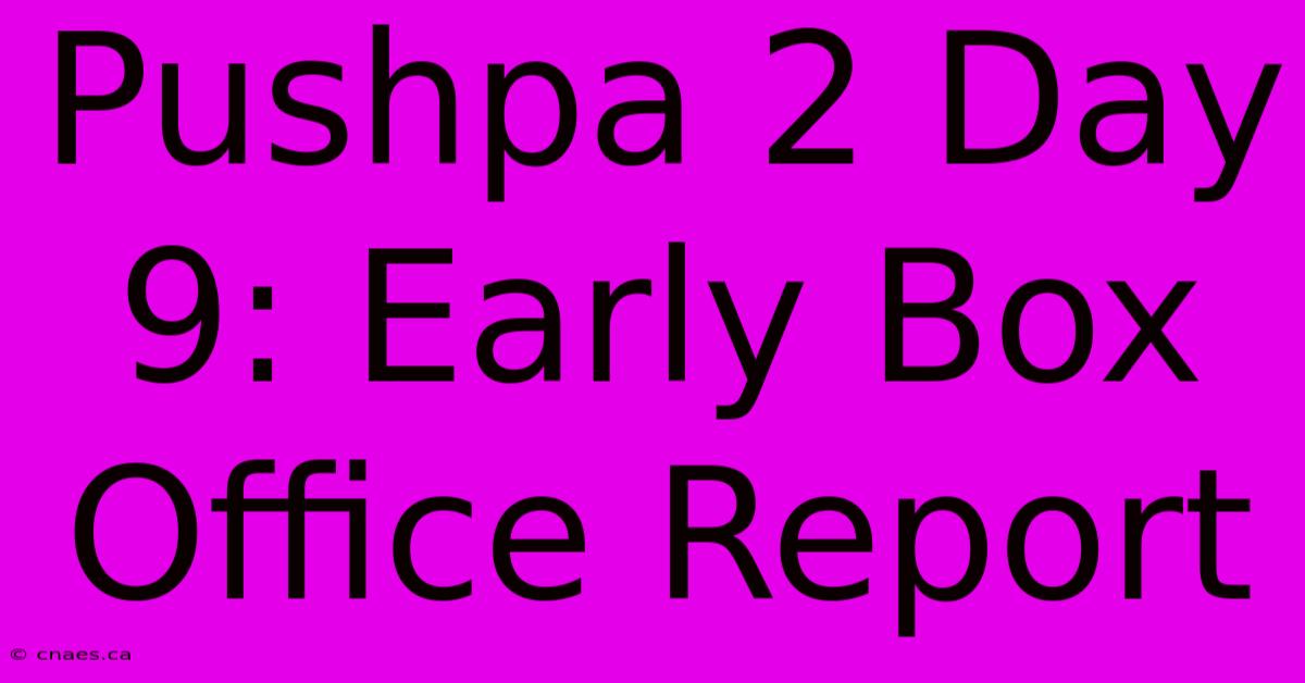 Pushpa 2 Day 9: Early Box Office Report