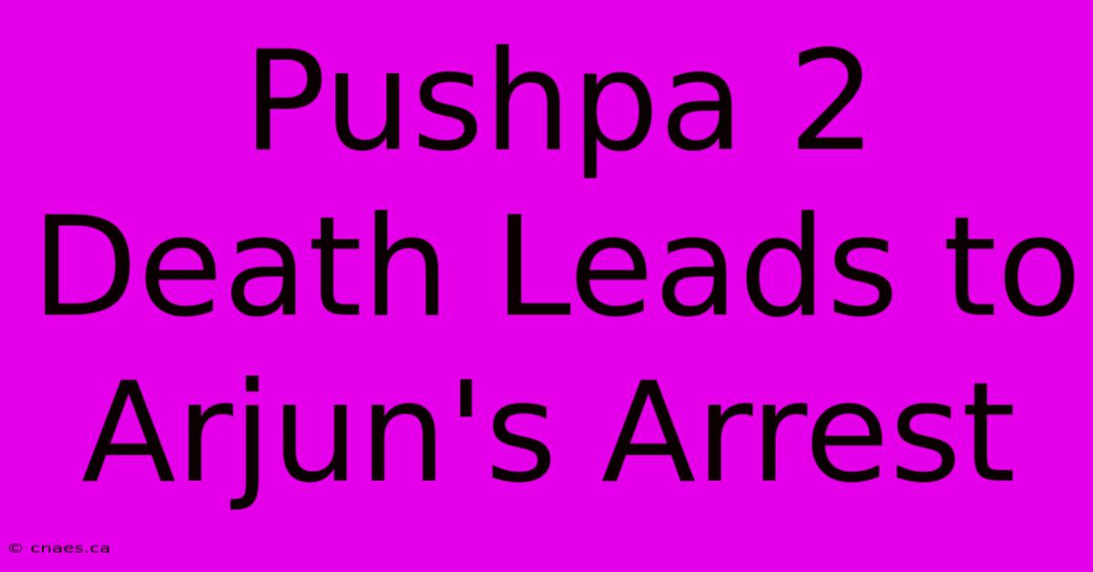 Pushpa 2 Death Leads To Arjun's Arrest